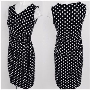 Talbots Black and White Polka Dot Dress Size XL